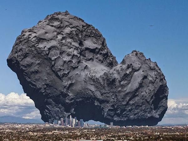 besar komet dibandingkan kota