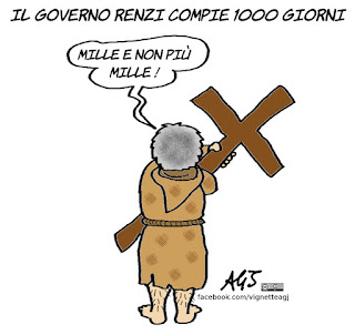 governo Renzi, 1000 giorni, riforme, 4 dicembre, referendum, vignetta, satira