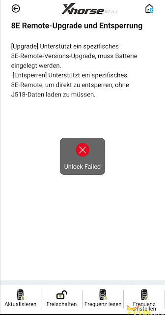 Xhorse VVDI Mini Key Tool Fails to Unlock Audi 8E Key 1