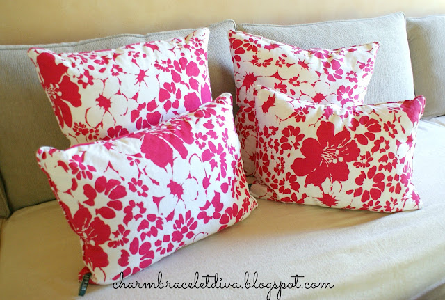 Ralph Lauren fuschia flowers down pillows