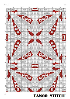 Ornament geometric cross stitch pattern - Tango Stitch