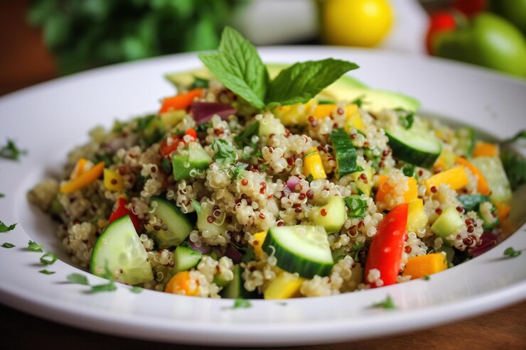 Salada de Quinóa com Legumes Grelhados: Sabor e Saúde em Cada Garfada