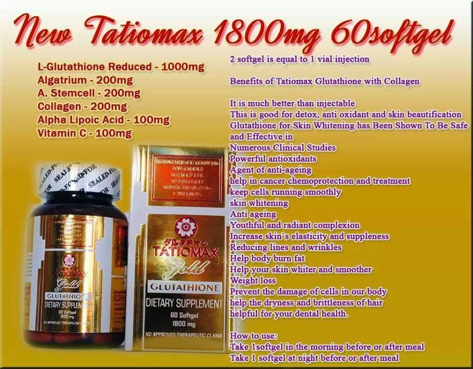 SKIN WHITENING PRODUCTS FOR ALL: Tatiomax 1800 mg Super 