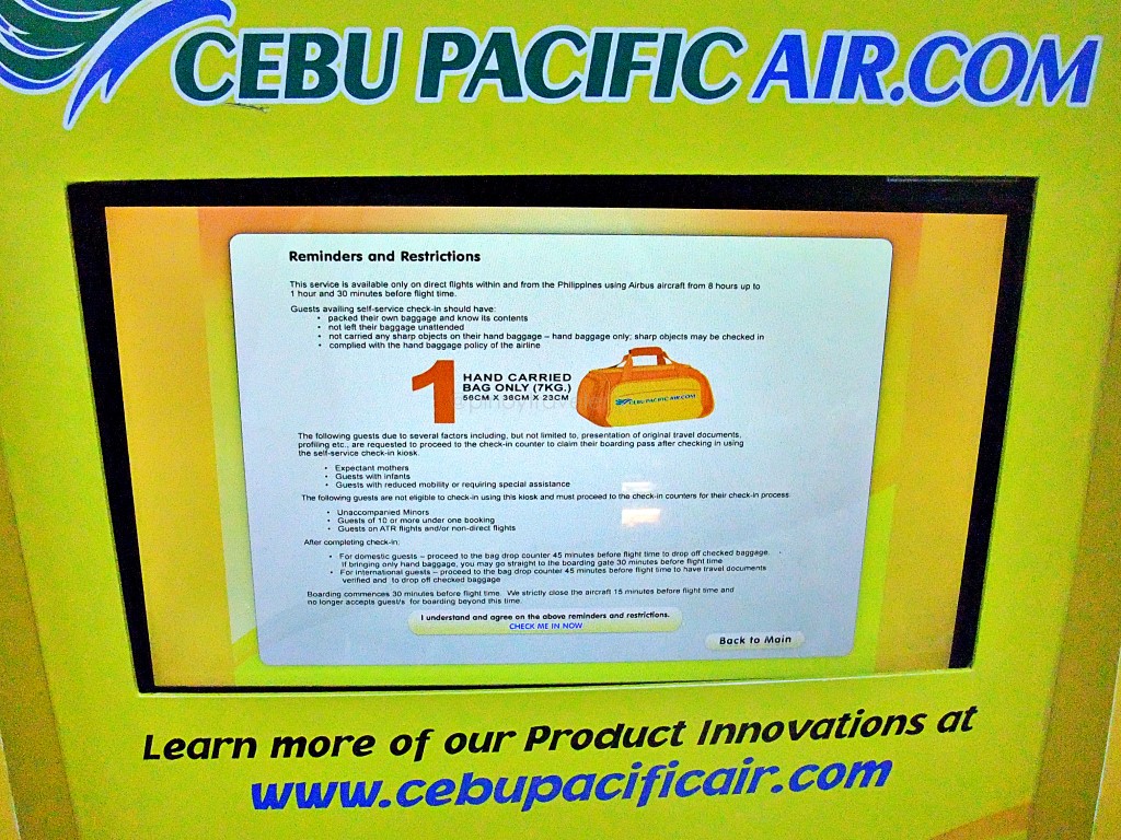 Cebu Pacific's idiotic poorly programmed self-service check-in kiosk