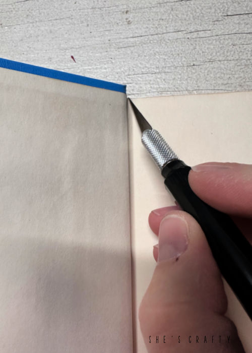 How to cut cover off of vintage book.