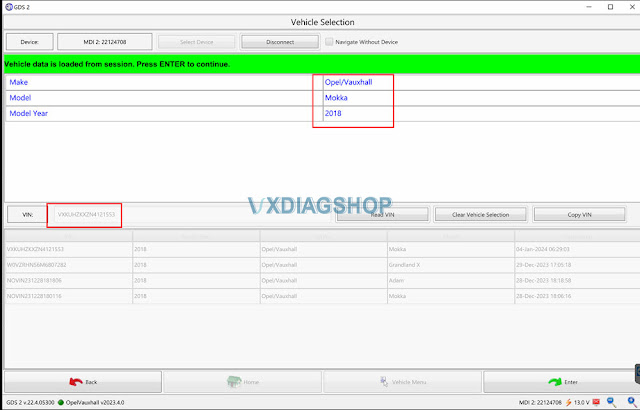 VXDIAG GDS2 Cannot Diagnose Opel Corsa F 2022 1