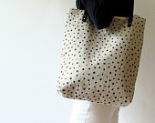 modern canvas dotted tote bag