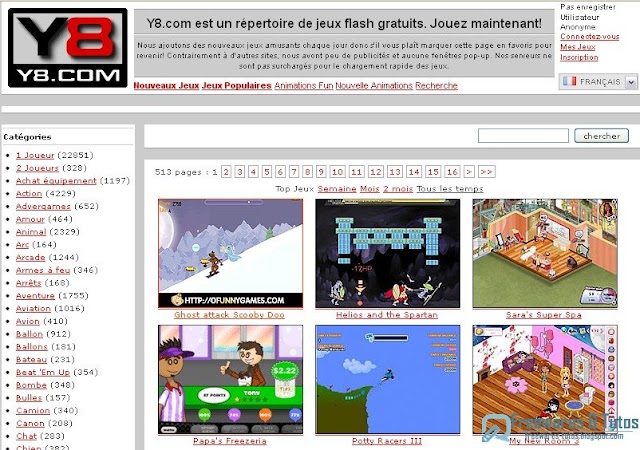 Le site du jour : Y8.com - un répertoire de jeux flash gratuits