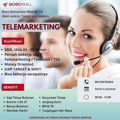 Lowongan Kerja Telemarketing Alam Sutera