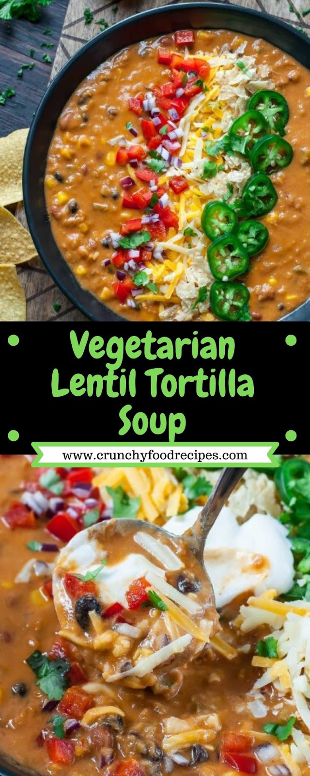 Vegetarian Lentil Tortilla Soup