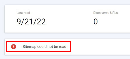 sitemap could not be read