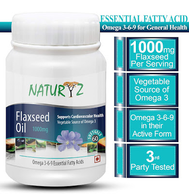 Naturyz Cold Pressed Flaxseed Oil (Omega 3-6-9) 1000 mg -60 Softgel Capsules