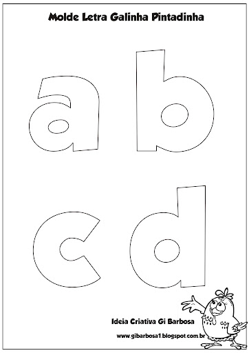 Molde Letras Galinha Pintadinha Minusculas