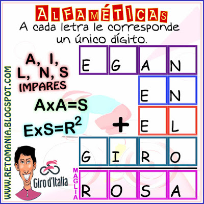 Alfamética, Criptoaritmética, Criptosuma, Criptograma, Suma de Palabras, Juego de palabras, Desafíos matemáticos, Retos matemáticos, Problemas matemáticos, Acertijos, Acertijos numéricos, Problemas de matemáticas