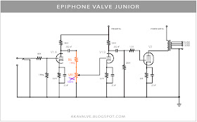 Epiphone Valve Junior Stock Schematic R6 R7 VR1 Equivalent Circuit