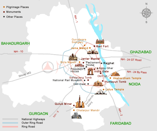 Resultado de imagen de nueva delhi mapa