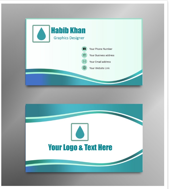 Business card simple pattern blue shining vector image