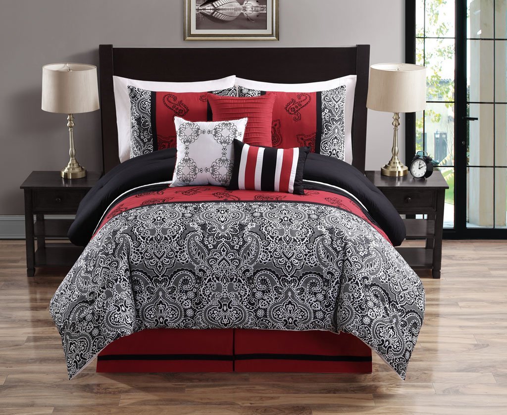 Red White and Black Comforters & Bedding Sets: Bright 