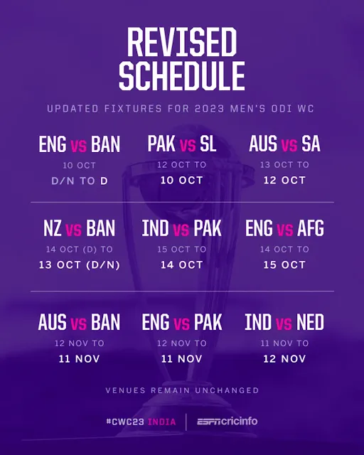 New world Cup Schedule