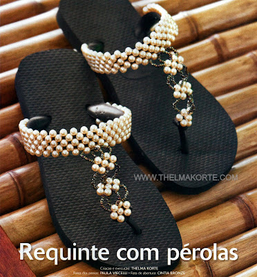 CHINELO CUSTOMIZADO COM PEROLAS POR THELMA KORTE