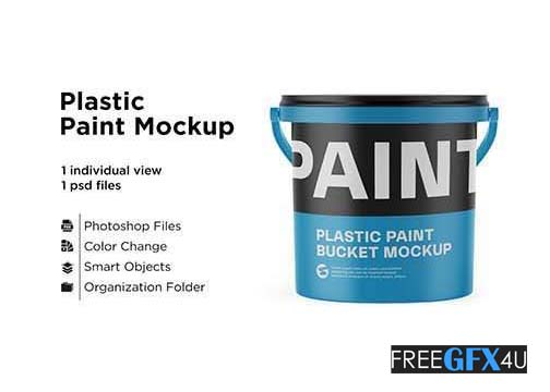Download 10l Plastic Paint Bucket Mockup Free Download Luckystudio4u