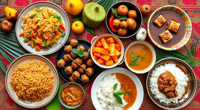 What are the typical foods throughout Indonesia.