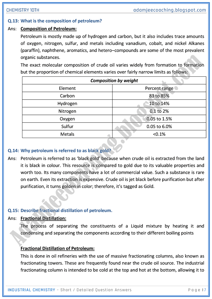 industrial-chemistry-short-and-detailed-question-answers-chemistry-10th