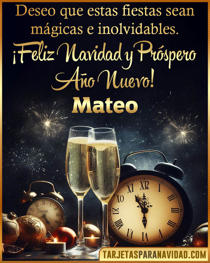 Feliz Navidad y Próspero Año Nuevo Mateo