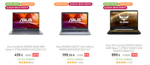 Mejores ofertas Asus Week de PcComponentes Febrero 2020