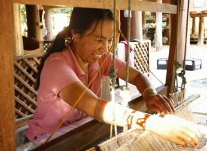 Junhom Bantan cotton weaver in Northern Thailand