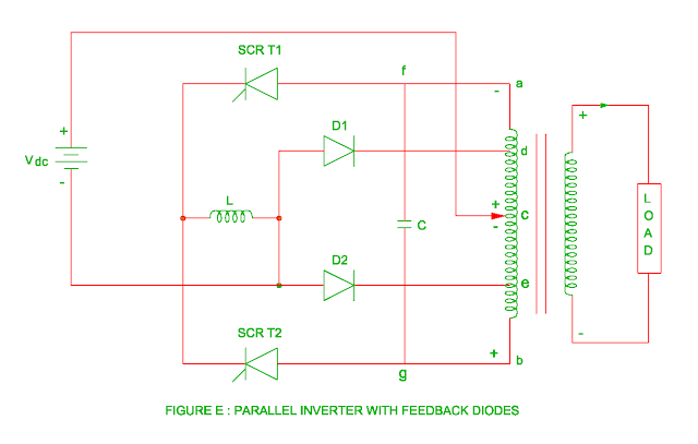 parallel inverter with feedback diodes