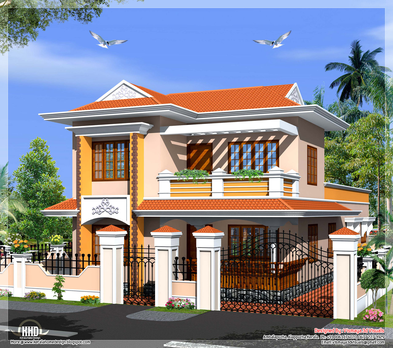  Kerala  model  villa in 2110 in square feet House  Design Plans 