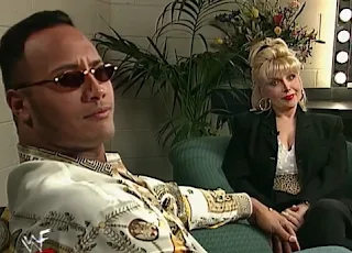 WWE / WWF - Wrestlemania 14 Review  -  Gennifer Flowers asks Dwayne 'The Rock' Johnson about running for US President