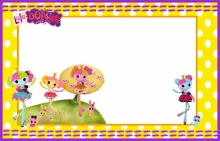 Para hacer invitaciones, tarjetas, marcos de fotos o etiquetas, para imprimir gratis para Fiesta de Lalaloopsy.