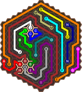 Flow Free Hexes : Flower Field Pack : Level 150 Solution