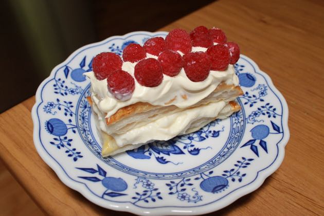 Raspberry and lemon marscapone Napoleons 