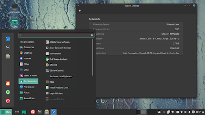 Screenshot of Manjaro Linux Cinnamon 2021