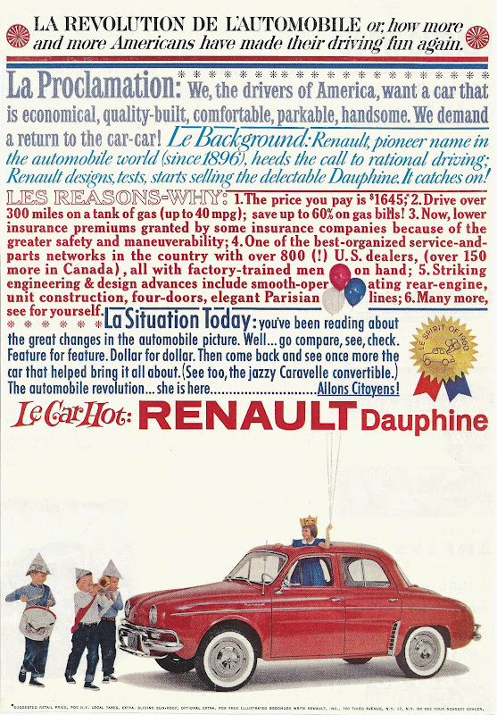 Renault Dauphine ads 1960