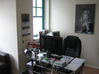 home office desk with computer