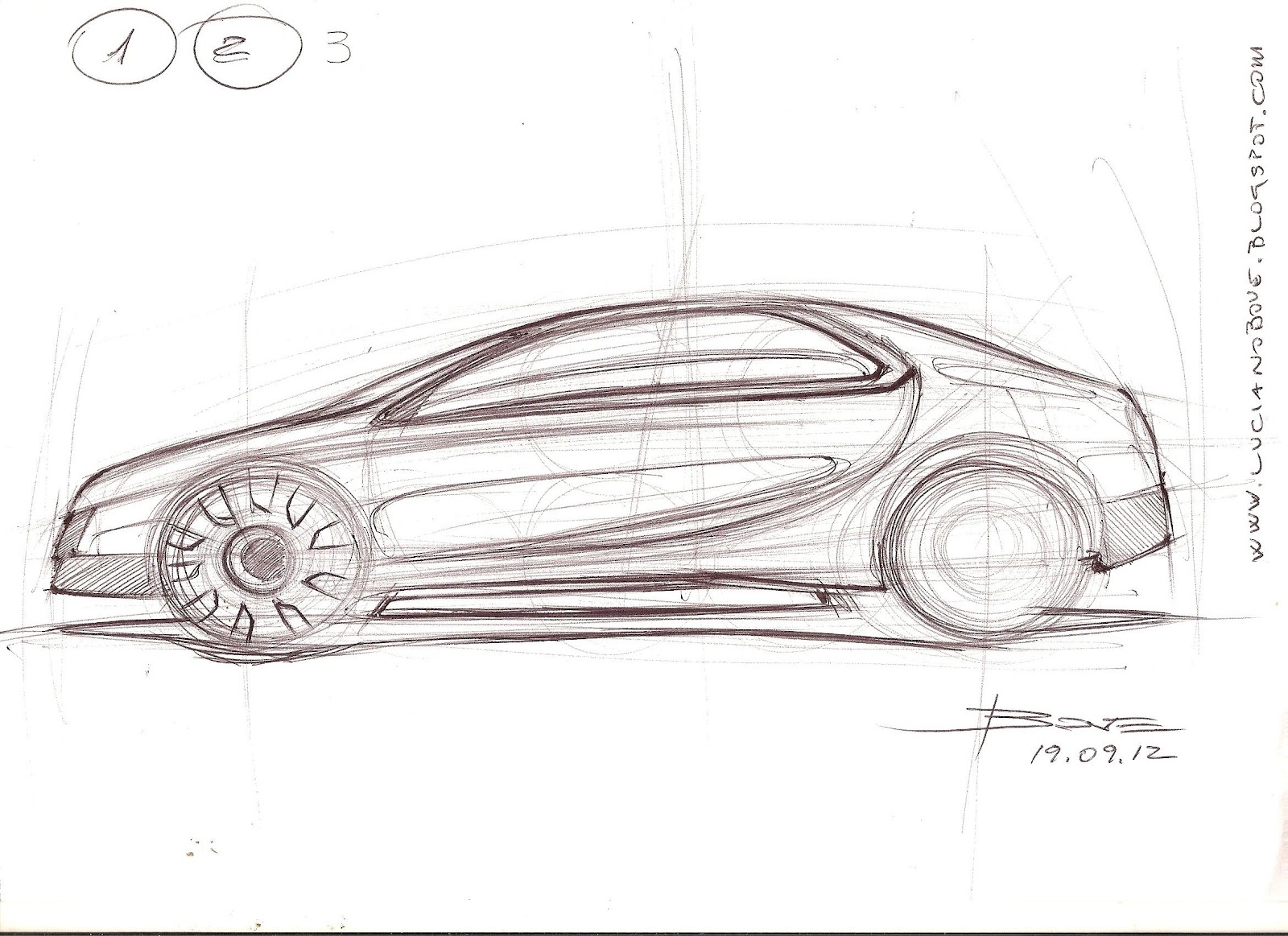 Car Sketch Tutorial The Side View By Luciano Bove