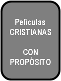 Películas Cristianas con propósito.
29 Títulos, desde Reto de Valientes, A Prueba de fuego, Frente a los gigantes, hasta El Rescate. ¡Estas películas no debes dejar de verlas! ¡Son herramientas increíbles para edificar en la fe a los creyentes y evangelizar a los no creyentes!