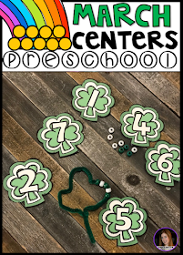 Are you looking for fun and simple thematic centers that you can prep quickly for your preschool classroom?  Preschool March Centers was created for children ages 4-6 and mature 3 year-olds (looking for a challenge).  