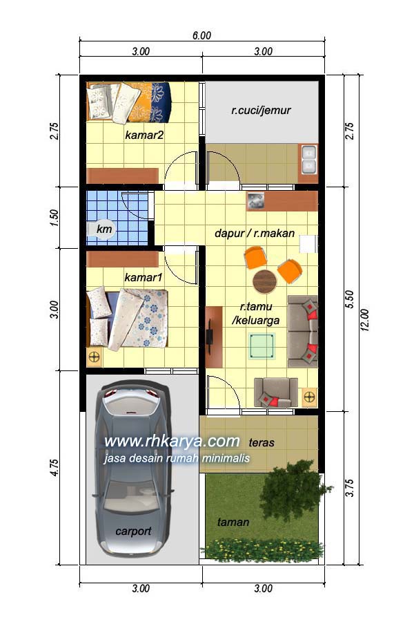 Disain Rumah  Sederhana  Desain Rumah  Sederhana  6x12