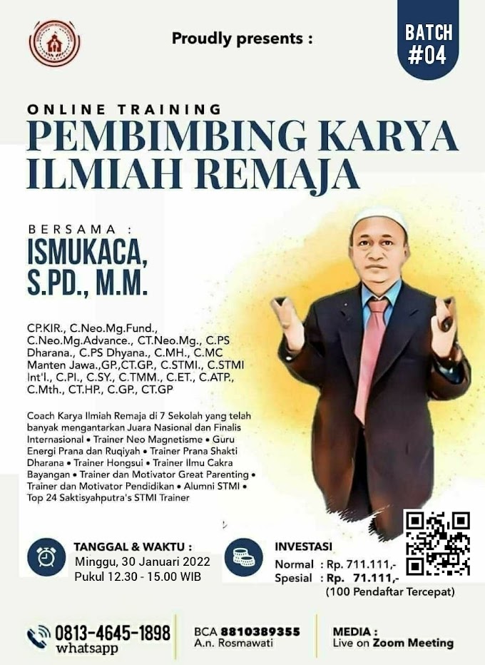 WA.0813-4645-1898 | Certified Pembimbing Karya Ilmiah Remaja Batch 4