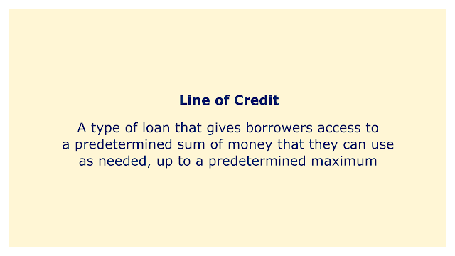 A type of loan that gives borrowers access to a predetermined sum of money that they can use as needed, up to a predetermined maximum.