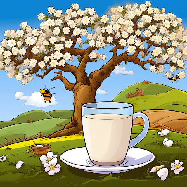 Leche de almendras, árbol de almendra, abejas