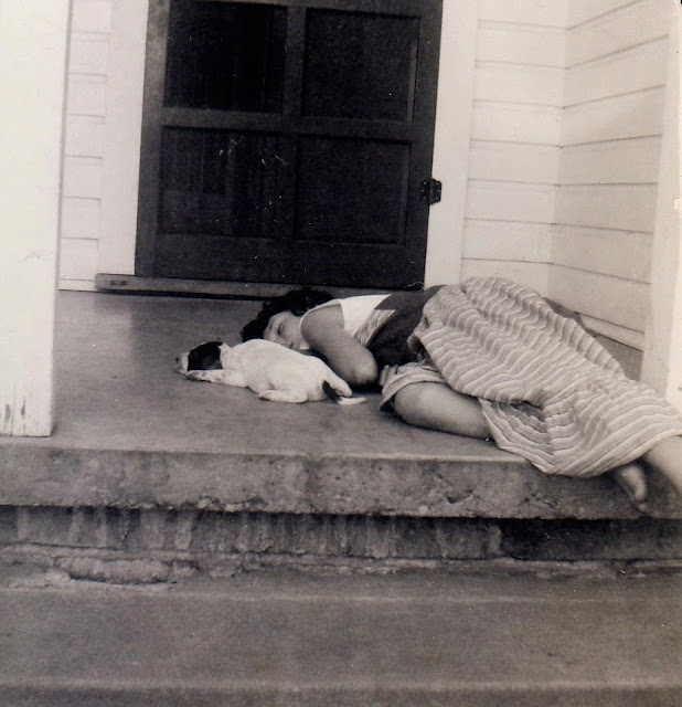 asleep on the front porch, 1960