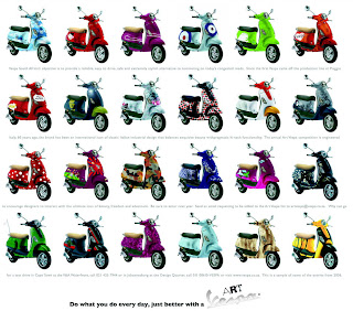 Motor cycle Review : Vespa in Many Colour