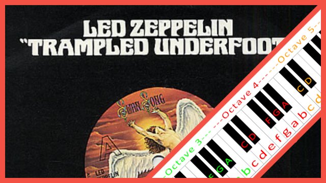 Trampled Under Foot by Led Zeppelin Piano / Keyboard Easy Letter Notes for Beginners