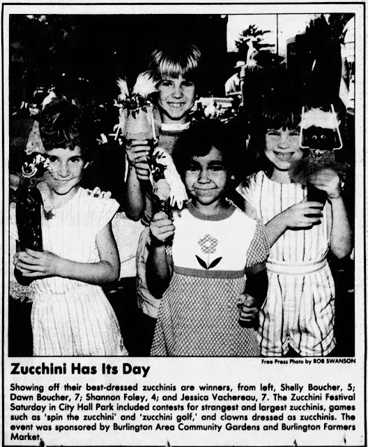 Burlington kids at Zucchini Festival - 1985